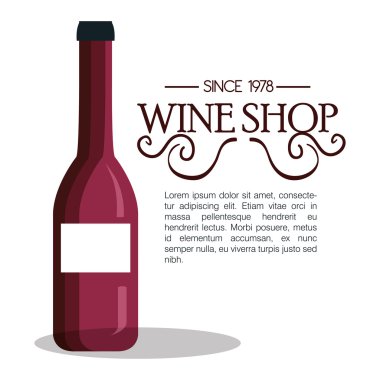 Şarap dükkanı şablon simgesi tasarım izole