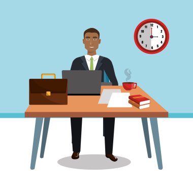 işadamı çalışma alanında simgesi tasarım izole