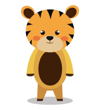 sevimli kaplan izole simgesi