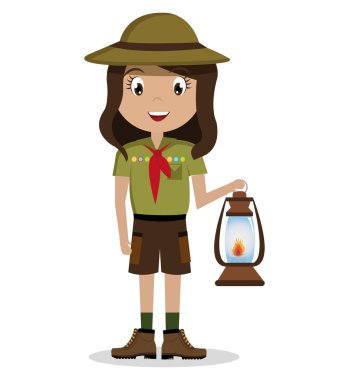 izole karakter simgesi tasarım scout