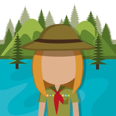 izole karakter simgesi tasarım scout