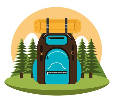 kamp izole çanta simgesi tasarım