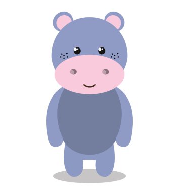 sevimli hippo izole simgesi