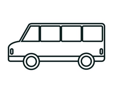 otobüs simgesinin izole beyaz arka plan üzerinde