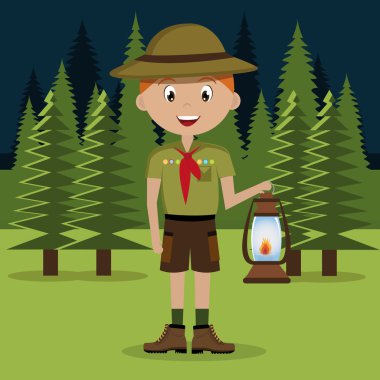 izole karakter simgesi tasarım scout