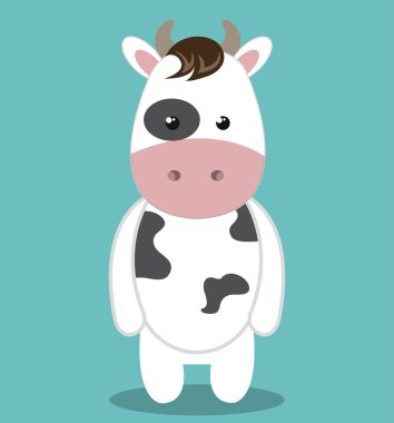 sevimli inek hayvan çiftliği izole simgesi