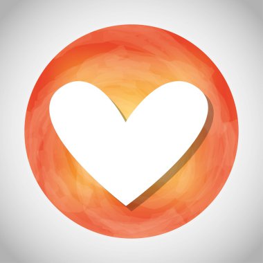 Kalp şekli simgesi. Sulu Boya tasarım. Vektör grafiği