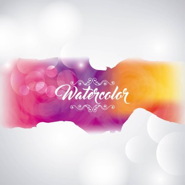 Bulanık ışıklar simgesi. Sulu Boya tasarım. Vektör grafiği