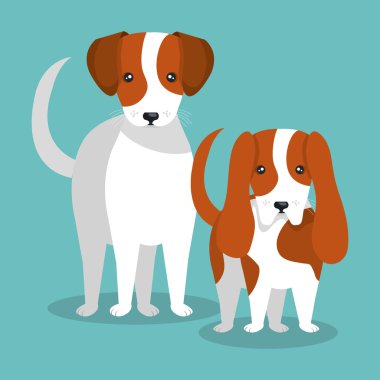 iki cins köpekler izole simgesi tasarım