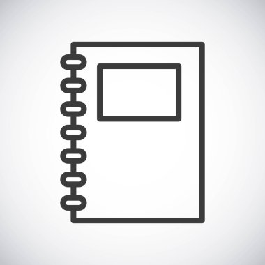 Not defteri. Siluet simge tasarım. Vektör grafiği