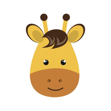 sevimli zürafa izole simgesi