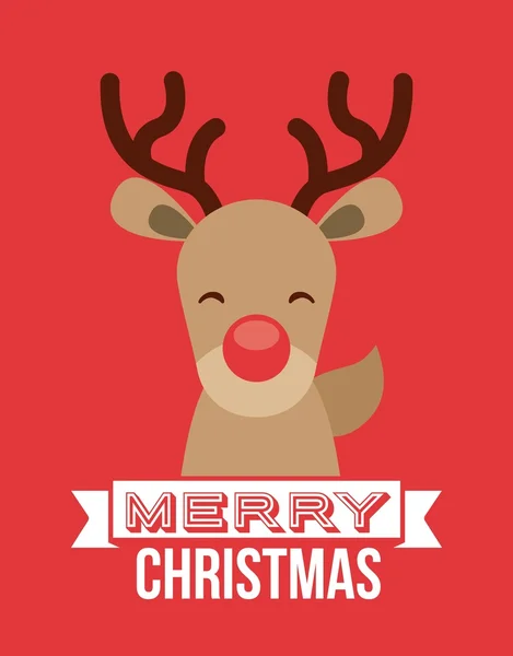 Icône de renne. Joyeux Noël design . — Image vectorielle