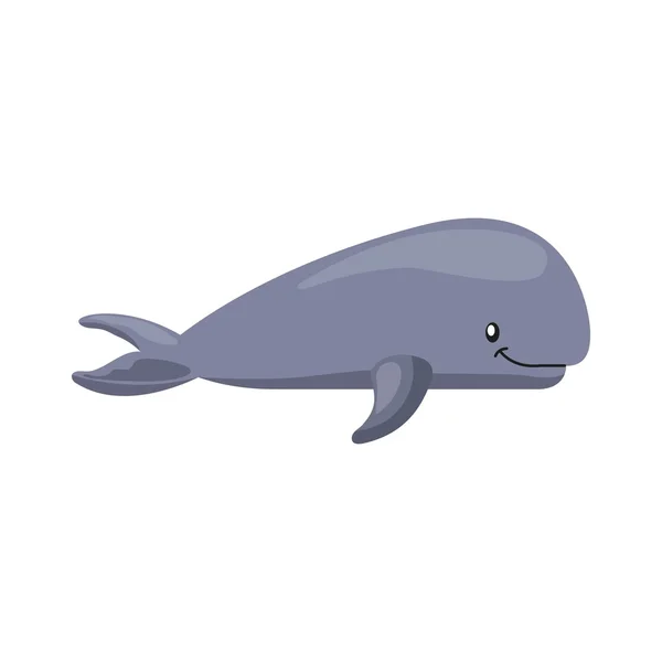 Icono de ballena. Diseño de vida marina . — Archivo Imágenes Vectoriales