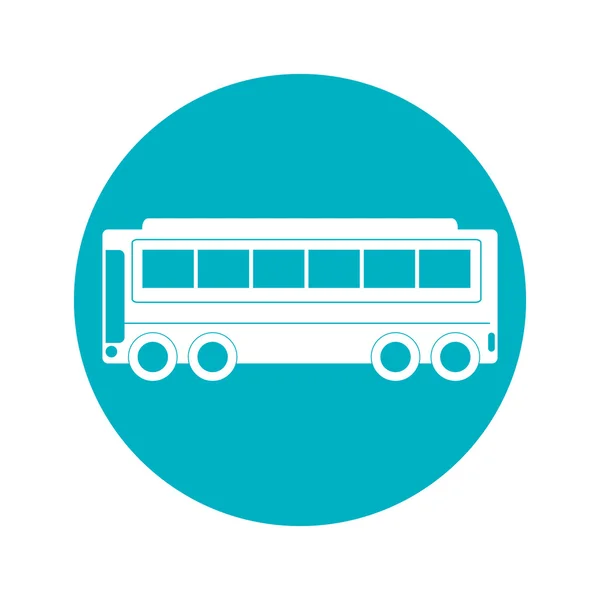 Icona del bus su cerchio design isolato — Vettoriale Stock