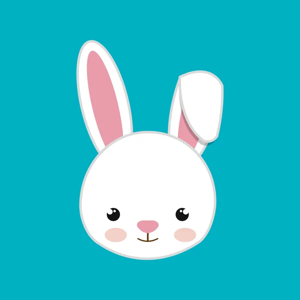 Mignon lapin ferme animale isolé icône conception — Image vectorielle