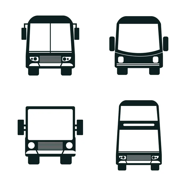 Conjunto de tipos de bus iconos diseño aislado — Vector de stock