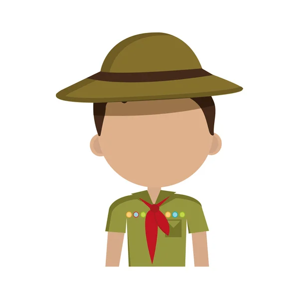 Scout personnage isolé icône conception — Image vectorielle