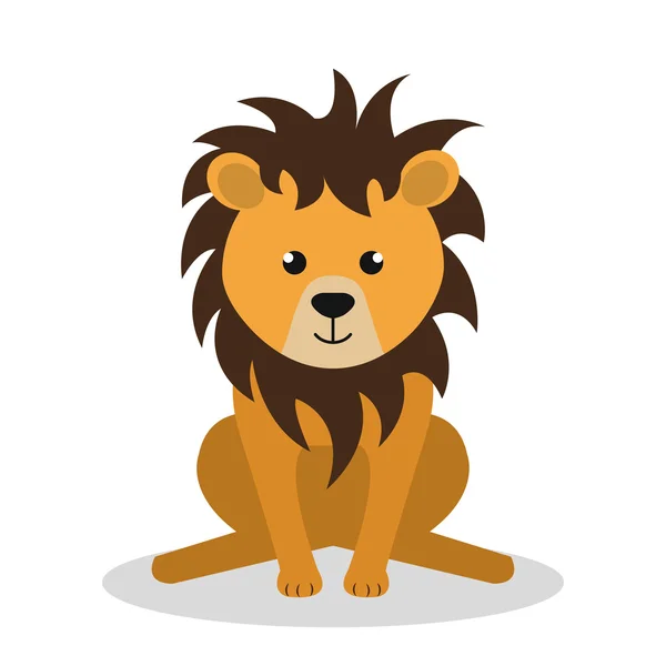 Mignon lion isolé icône design — Image vectorielle