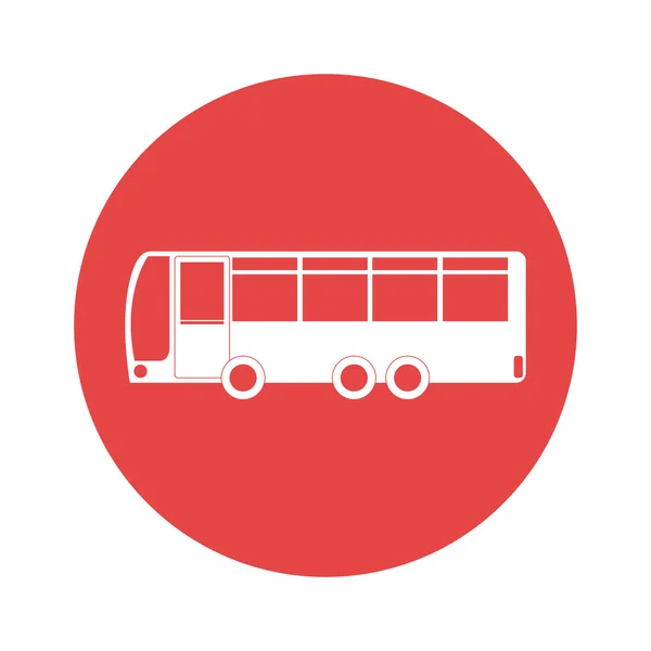 Ikona autobus přes samostatný kruh design — Stockový vektor