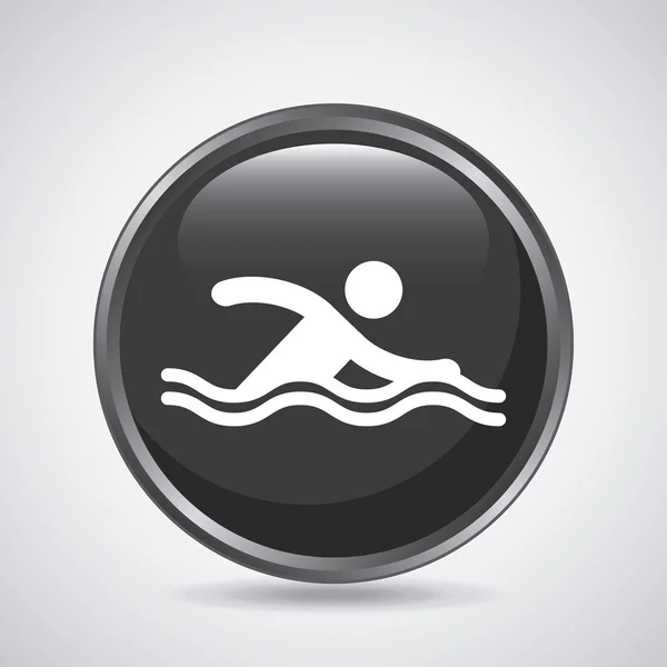 Ícone de natação. Desporto — Vetor de Stock