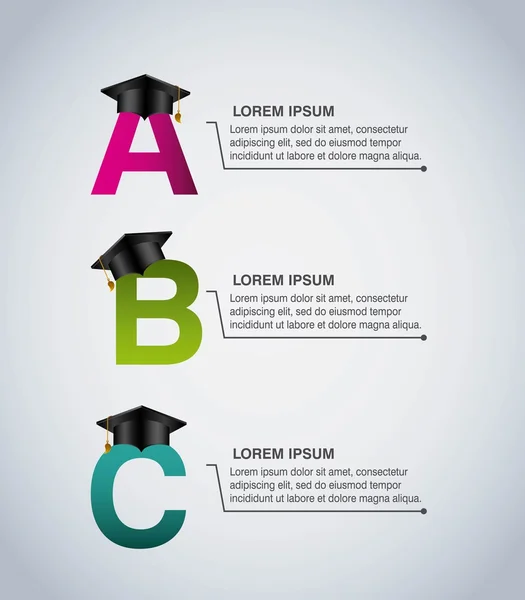 Pictogram voor het GLB en brieven van afstuderen. — Stockvector