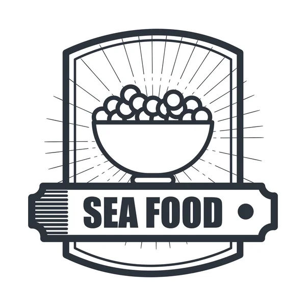 Deliciosa comida de mar diseño icono aislado — Vector de stock