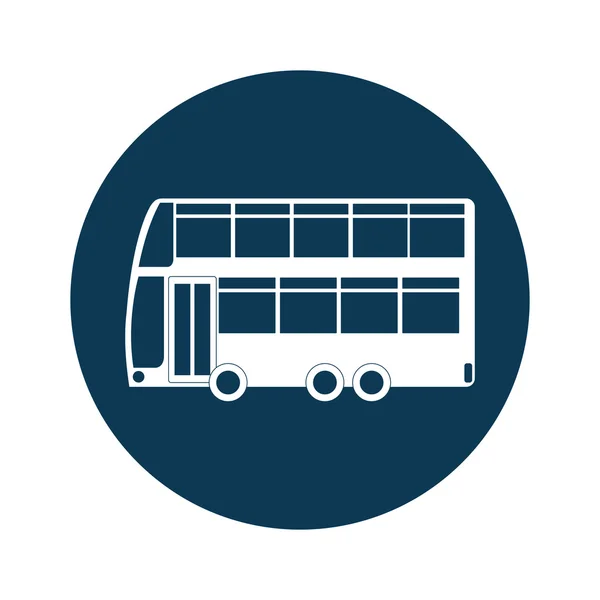 Иконка автобуса над кругом — стоковый вектор