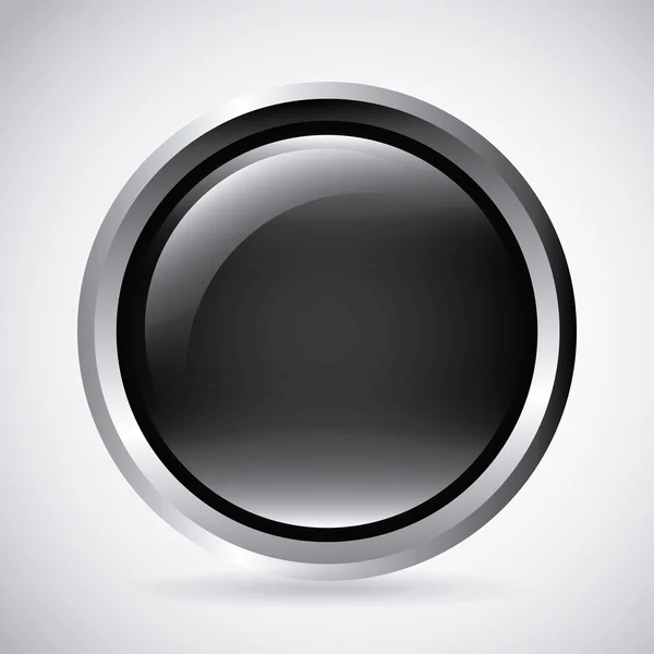 Siyah düğme. Etiket tasarımı. Vektör grafiği — Stok Vektör