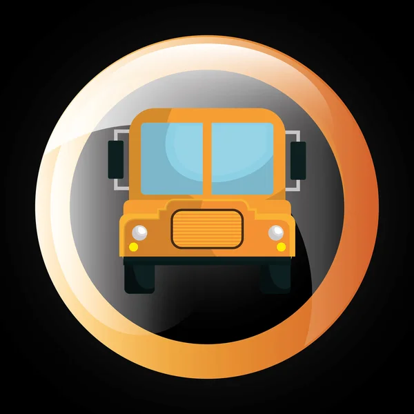 Bus icon over circle  isolated  design — Stock Vector