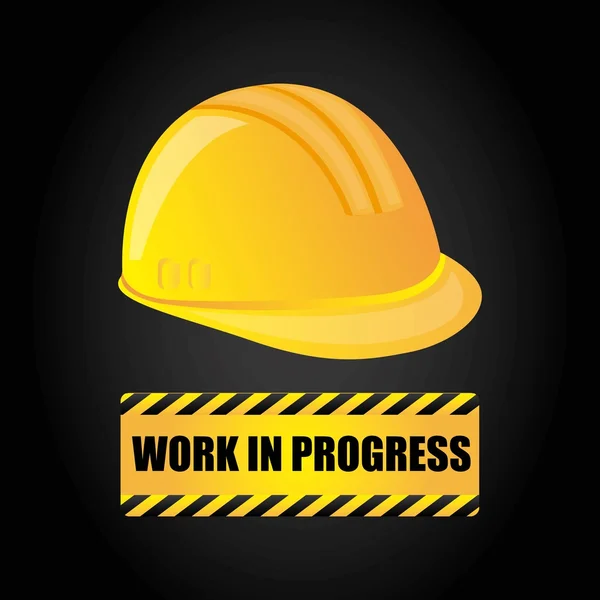 Helmet icon. Work in Progress design. Vector graphic — Stock Vector
