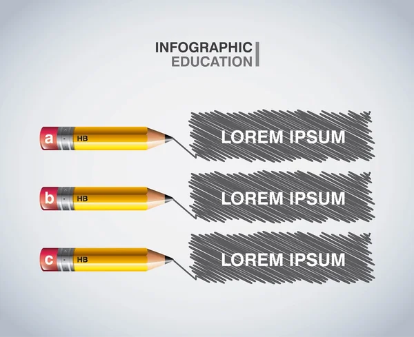 Pencil icon. Infographic education design. Vector graphic — Stock Vector