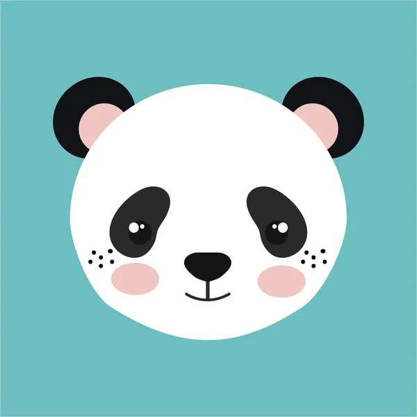Niedlicher Pandabär isoliert Ikone Design — Stockvektor