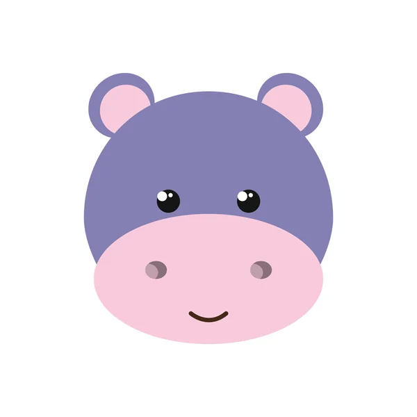 Mignon hippopotame isolé icône design — Image vectorielle