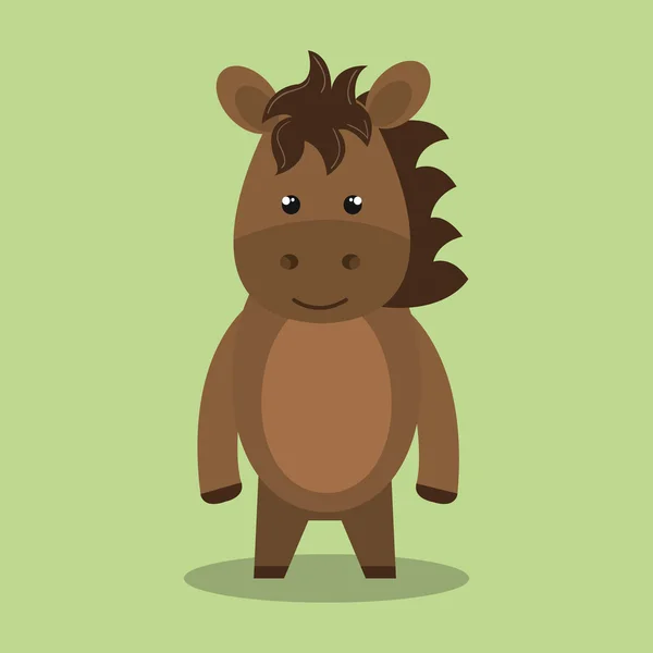 Lindo caballo animal granja aislado icono de diseño — Vector de stock