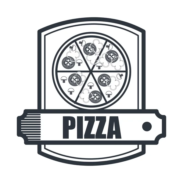 Leckere Pizza isoliert Ikone Design — Stockvektor