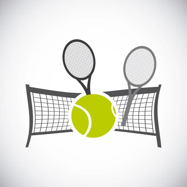 Ball und Schläger. Tennis-Design. Vektorgrafik — Stockvektor