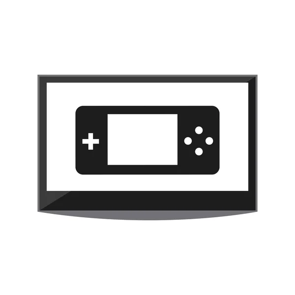 Controle de jogo e ícone de televisão. Design de jogos de vídeo. Erva-vectora —  Vetores de Stock