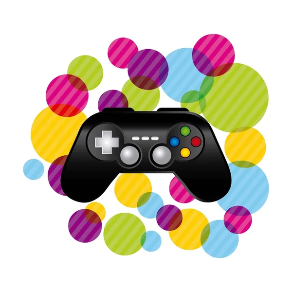 Control with striped circles icon. Video game design. Vector gra — Stock Vector