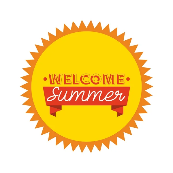 Sonnensiegel-Symbol. Sommer- und Urlaubsgestaltung. Vektorgrafik — Stockvektor