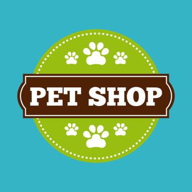 Mühür damga sı. Pet shop tasarım. Vektör grafiği