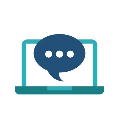 Kabarcık ve dizüstü bilgisayar simgesi. 