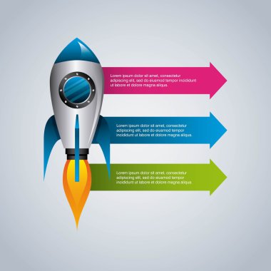 Roket simgesi. Infographic tasarım. 