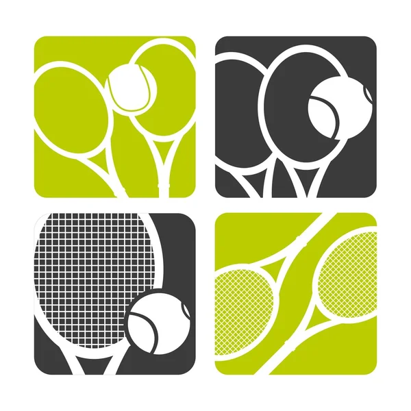 Ball and racket icon. Tennis design. Vector graphic — Stock Vector