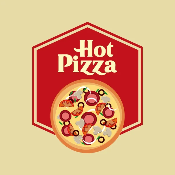 Icono de pizza. Diseño de comida rápida. Gráfico vectorial — Archivo Imágenes Vectoriales