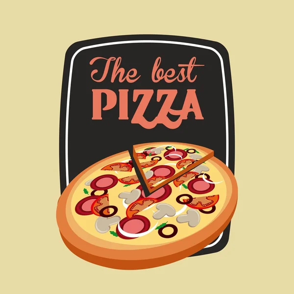 Icono de pizza. Diseño de comida rápida. Gráfico vectorial — Vector de stock