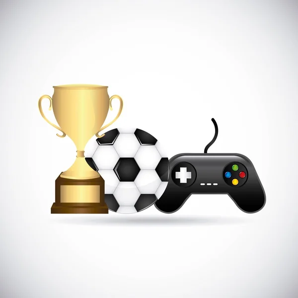 Icono de trofeo de pelota de control. Diseño de videojuegos. Gráfico vectorial — Vector de stock