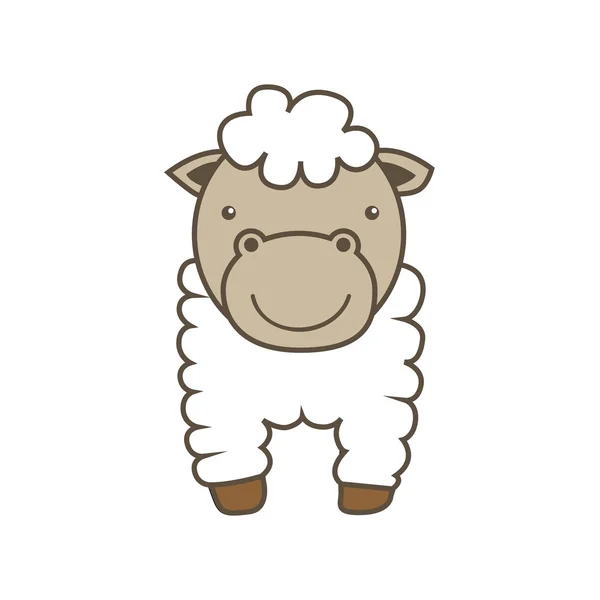 Schapen cartoon pictogram. Dierlijke boerderij ontwerp. Vectorafbeelding — Stockvector