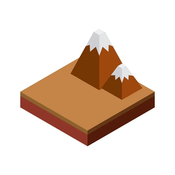 Mountain icon. Isometric design. Vector graphic — Stock Vector