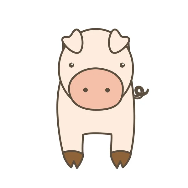 Icône de dessin animé de porc. Conception de ferme animale. Graphique vectoriel — Image vectorielle