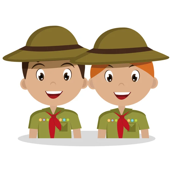 Diseño de icono de carácter scout — Archivo Imágenes Vectoriales